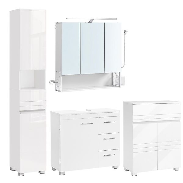 VASAGLE Badmöbel-Set Badezimmerschrank, (4er Set), verstellbare günstig online kaufen