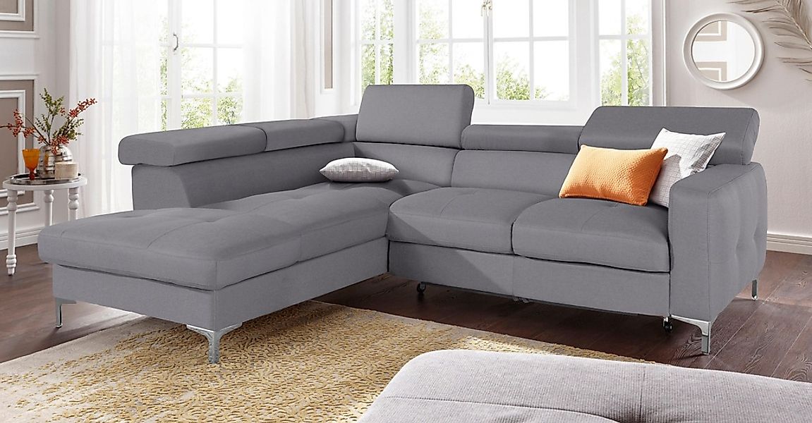 COTTA Ecksofa "Sammy L-Form", mit Kopfteilverstellung, wahlweise mit Bettfu günstig online kaufen