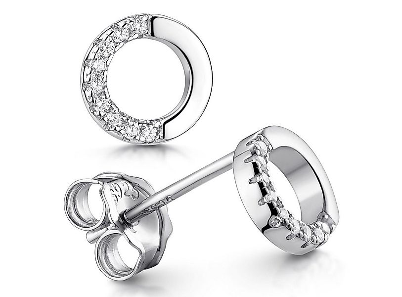 Materia Paar Ohrstecker Kreis mit Zirkonia SO-302, 925 Sterling Silber, rho günstig online kaufen
