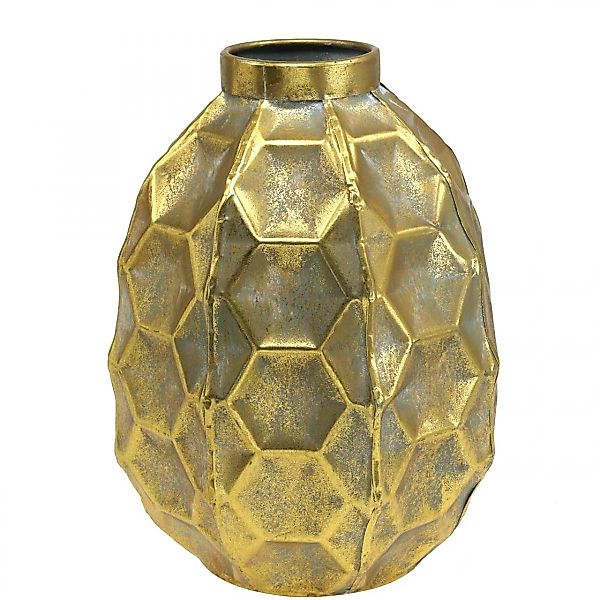 Viana Gartenfigur Goldene Vintage Blumenvase Metall günstig online kaufen