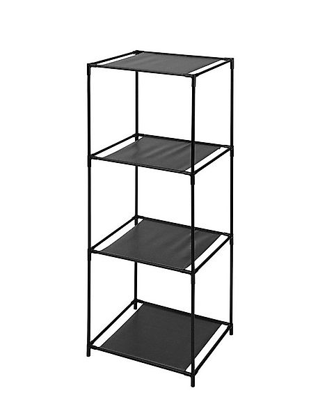 Spetebo Standregal Stand Regal schwarz mit 3 Stoffablagen - 104 x 34 cm, Pa günstig online kaufen