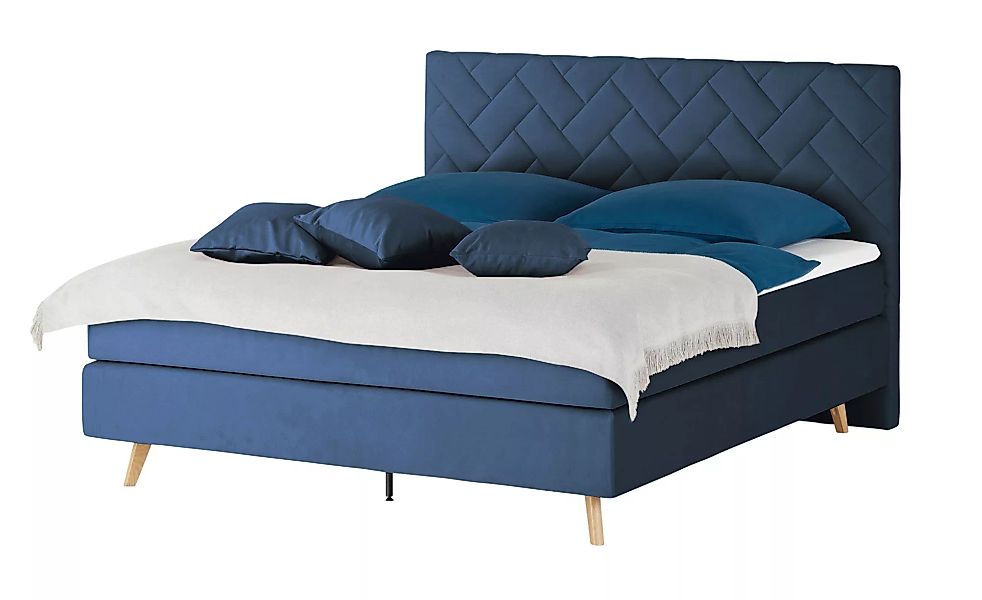 SKAGEN BEDS Boxspringbett  Weave ¦ blau ¦ Maße (cm): B: 200 H: 122 Betten > günstig online kaufen