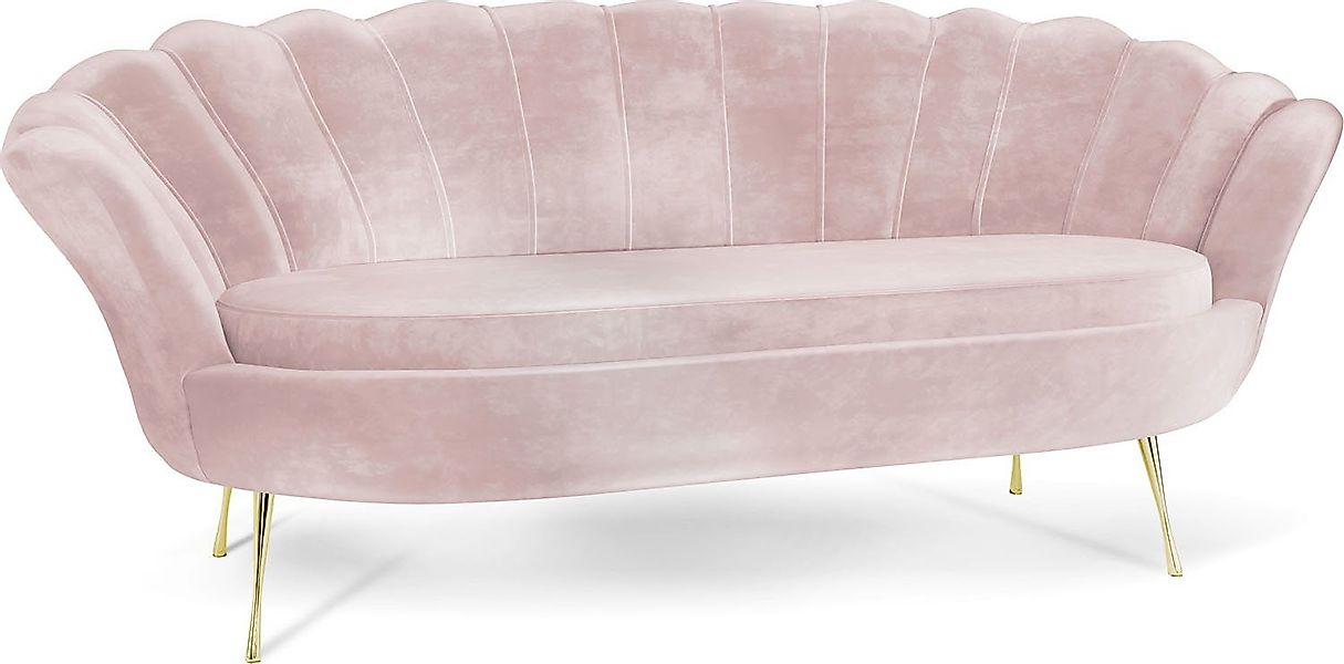 WFL GROUP Sofa Muschel, Samt 3-Sitzer günstig online kaufen
