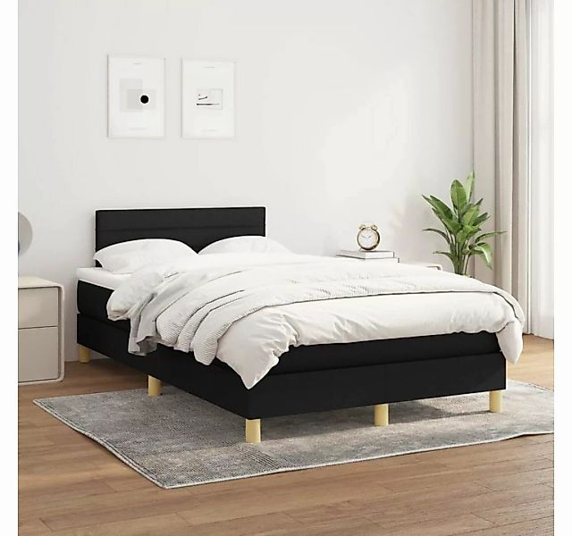 furnicato Bett Boxspringbett mit Matratze Schwarz 120x200 cm Stoff günstig online kaufen