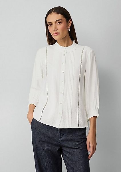 s.Oliver Langarmbluse Bluse Bluse mit Rüschenkragen und Biesenfalten günstig online kaufen