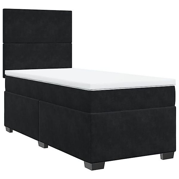 vidaXL Boxspringbett, Boxspringbett mit Matratze Schwarz 90x200 cm Samt günstig online kaufen