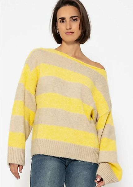 SASSYCLASSY Strickpullover Oversize Pullover Damen in Blockstreifen elegant günstig online kaufen