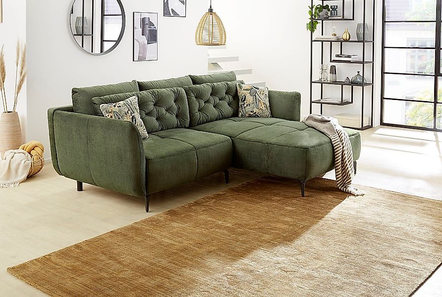 Jockenhöfer Gruppe Ecksofa "Salo L-Form" im Retrolook mit Wellenfederung un günstig online kaufen