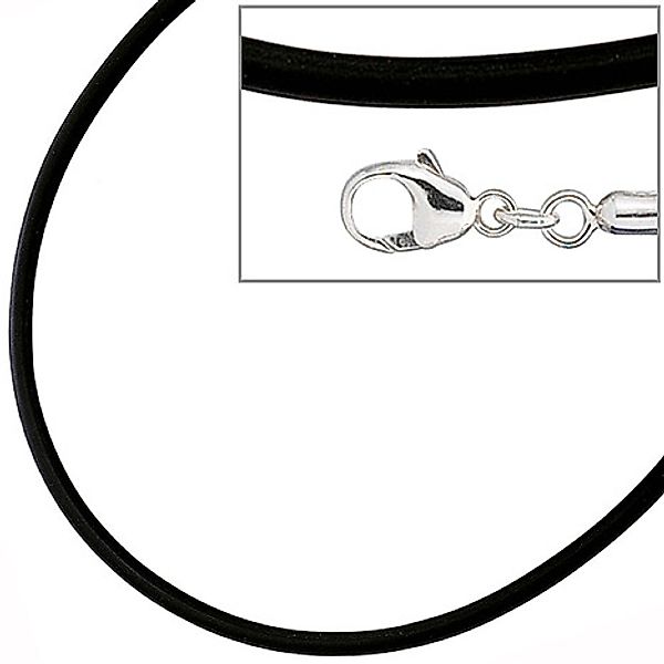 SIGO Halskette Kautschuk schwarz mit 925 Silber 3 mm 45 cm Kautschukkette günstig online kaufen