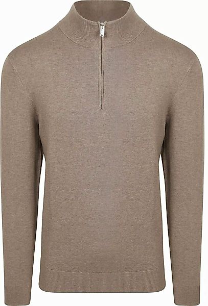 Profuomo Half Zip Pullover Luxury Basic Taupe - Größe XXL günstig online kaufen