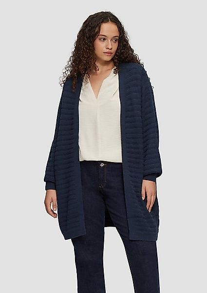 QS Strickjacke Offener Long-Cardigan mit Strukturmuster günstig online kaufen