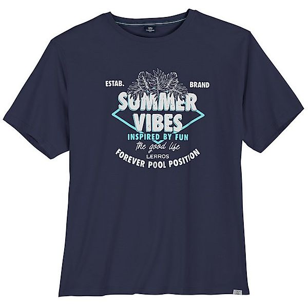 LERROS Rundhalsshirt Lerros XXL T-Shirt navy Frontprint Summer Vibes günstig online kaufen