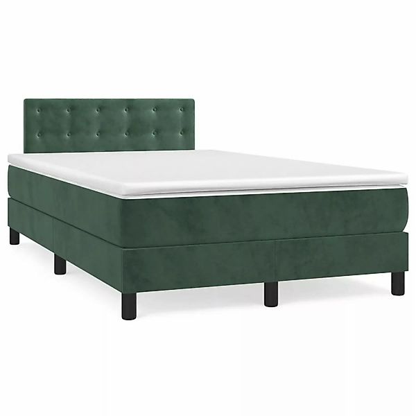vidaXL Boxspringbett mit Matratze Dunkelgrün 120x200 cm Samt1390050 günstig online kaufen