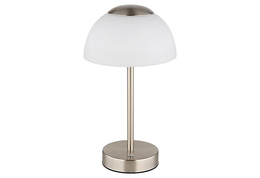 GLOBO LIGHTING LED Tischleuchte SARIMA, H 31 cm, Nickelfarben, Weiß, Metall günstig online kaufen