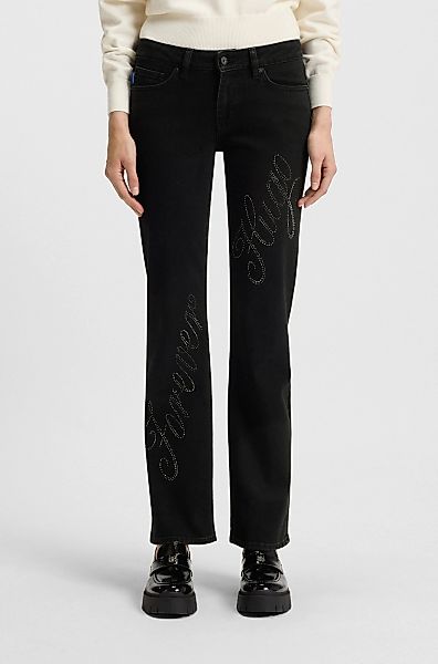 HUGO Blue Slim-fit-Jeans "Gamera" mit Strass-Logo vorn günstig online kaufen