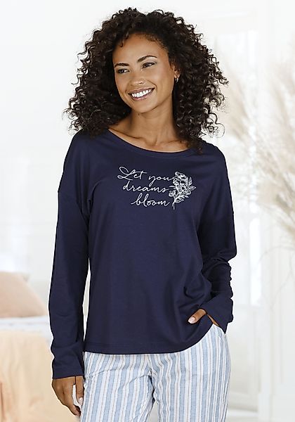 Vivance Dreams Pyjamaoberteil, mit Frontdruck günstig online kaufen