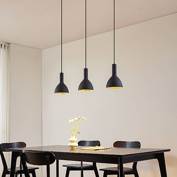 Arcchio Hängelampe Cosmina, 3-flammig, Länge 90 cm, schwarz günstig online kaufen
