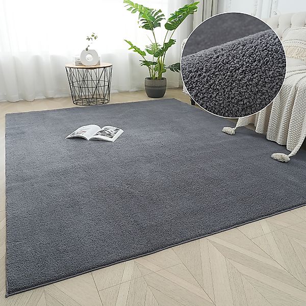 my home Teppich »Cali 2, kuschelig & weich« rechteckig 15 mm Höhe Uni-Farbe günstig online kaufen