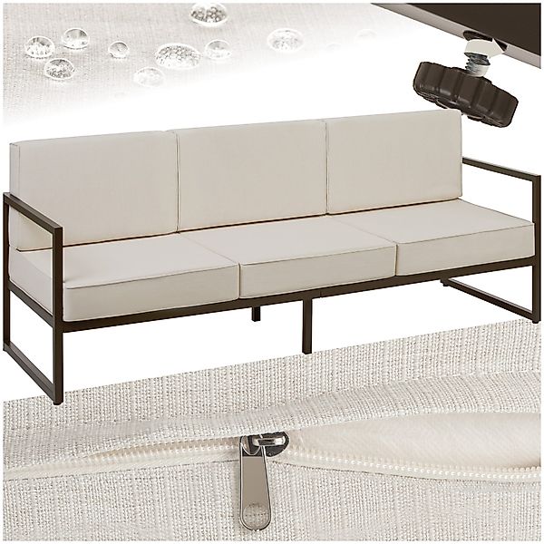 tectake Essgruppe Garten-Loungesofa, (Set., 1-tlg), Pulverbeschichtetes günstig online kaufen