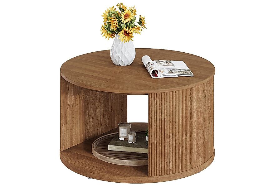 Tribesigns Couchtisch Runder Wohnzimmertisch, 80 cm großer runder Couchtisc günstig online kaufen