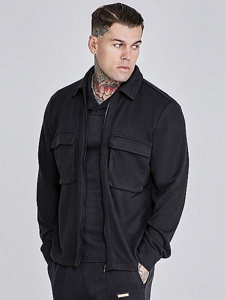 Siksilk Hemdjacke SikSilk Herren Schwarzes Smart Overshirt günstig online kaufen