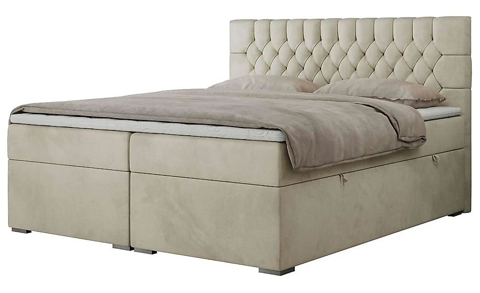 Boxbett mit Bettkasten Pera ¦ beige ¦ Maße (cm): B: 200 H: 125 Betten > Kom günstig online kaufen