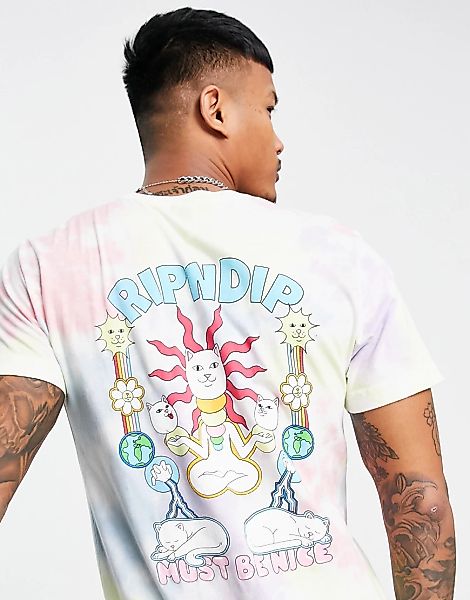 RIPNDIP – Ethereal – T-Shirt in bunter Batik-Optik-Mehrfarbig günstig online kaufen