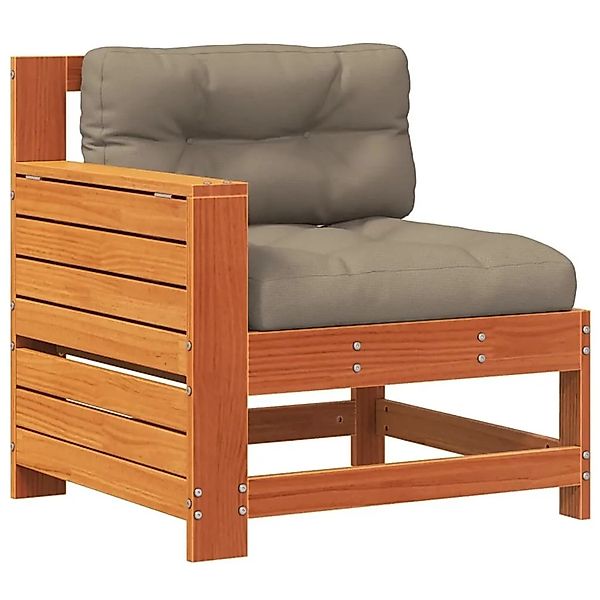 vidaXL Gartensofa mit Armlehne und Kissen Wachsbraun Massivholz Kiefer 8449 günstig online kaufen