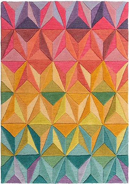 FLAIR RUGS Wollteppich "Reverie" rechteckig 10 mm Höhe Geometrischer Teppic günstig online kaufen