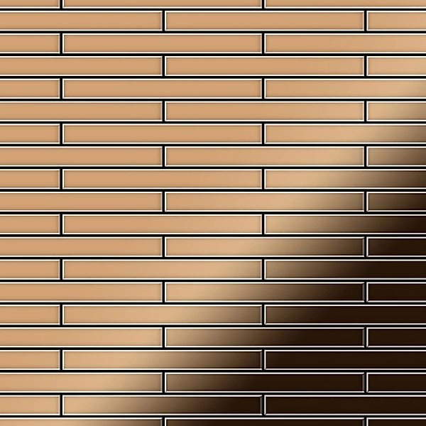 ALLOY Mosaik Fliese Massiv Metall Titan Hochglänzend Kupfer 1,6mm Stark Dee günstig online kaufen