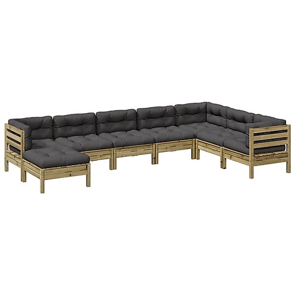 vidaXL 8-Tlg Garten-Sofagarnitur mit Kissen Kiefernholz Imprägniert 3299580 günstig online kaufen