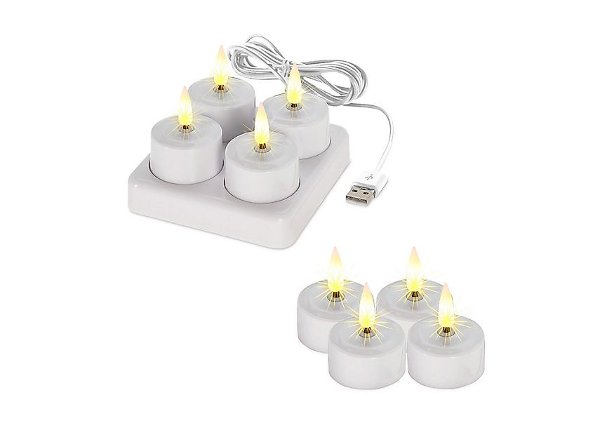 Spetebo Teelicht LED wiederaufladbar mit Ladestation (8er Set, 1-tlg., Küns günstig online kaufen