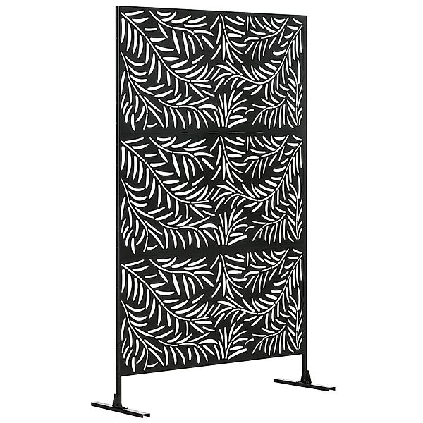 Outsunny Sichtschutz mit Ständer, Raumteiler mit Weidenblattmuster, 122 x 1 günstig online kaufen
