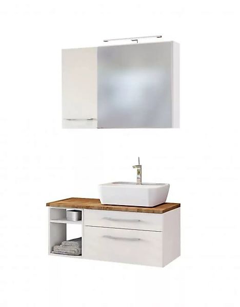 Waschtisch-Set 90 -F- Becken rechts Davos von Held Möbel Weiß günstig online kaufen