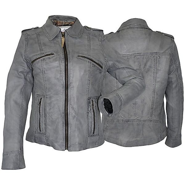 German Wear Lederjacke Trend 415J grau Damen Lederjacke Jacke aus Lamm Napp günstig online kaufen