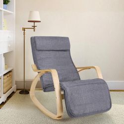 SONGMICS Schaukelsessel, Schaukelstuhl, Relaxsessel, Verstellbarer Fußstütz günstig online kaufen