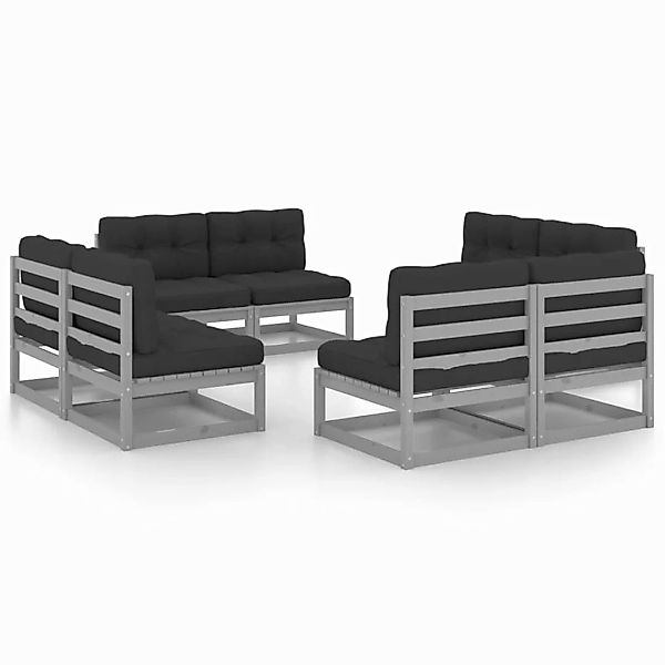 8-tlg. Garten-lounge-set Mit Kissen Kiefer Massivholz günstig online kaufen