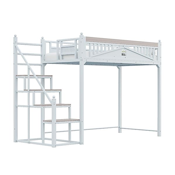 OKWISH Hochbett Einzelbett,Jugendbett,Hochbett (Metall-Hochbett mit Flexibl günstig online kaufen
