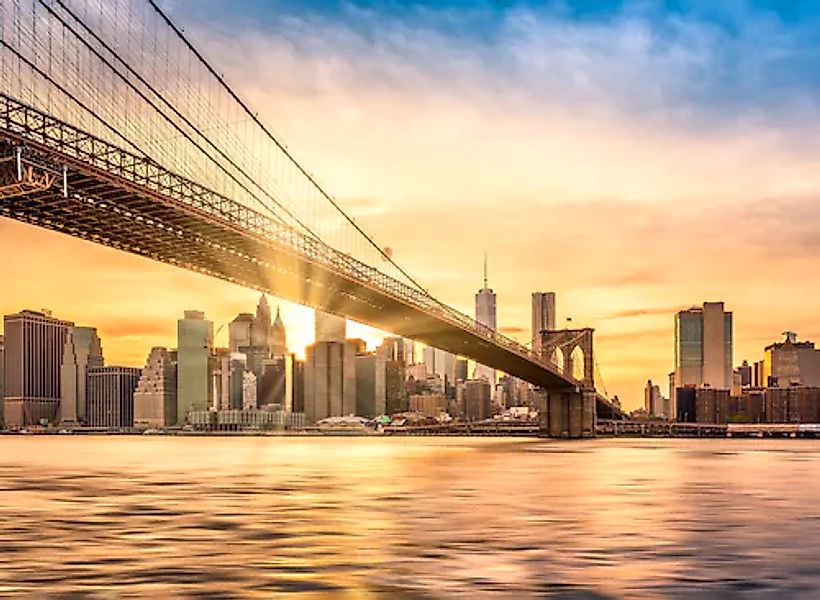 Papermoon Fototapete »Brooklyn Bridge Sunset« glatt günstig online kaufen
