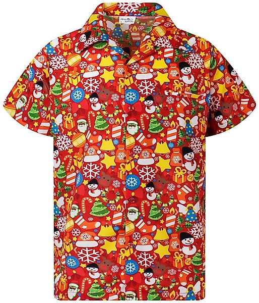 King Kameha Hawaiihemd Christmas Allover Funky Hawaii-Hemd Kurzarm Front-Ta günstig online kaufen