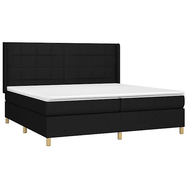 vidaXL Boxspringbett mit Matratze & LED Schwarz 200x200 cm Stoff 3138903 günstig online kaufen