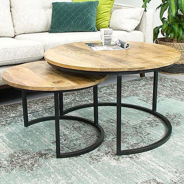 Couchcenter Couchtisch 2er Set Couchtisch Mangoholz günstig online kaufen