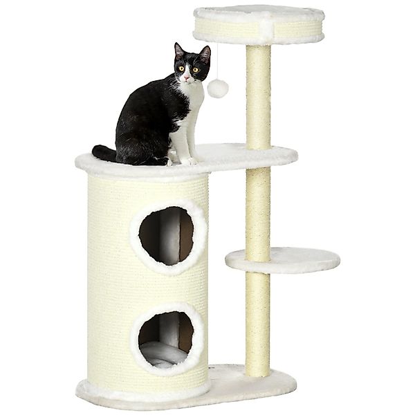 PawHut Kratzbaum mit Kratztonne, 1 Katzenbett günstig online kaufen