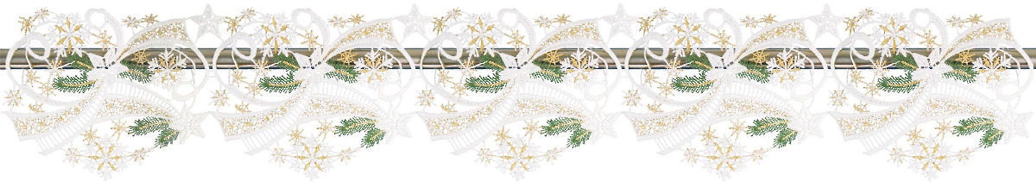 W. Reuter & Sohn - Plauener Spitze Scheibengardine "Winter" Stangendurchzug günstig online kaufen