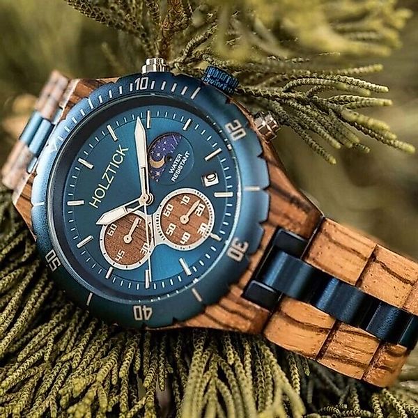 Holztick Bavaria Chronograph Enzian ENZIAN, handgefertigt günstig online kaufen