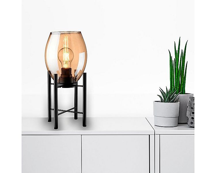 MeLiTec Tischleuchte Glas T181, LED wechselbar günstig online kaufen