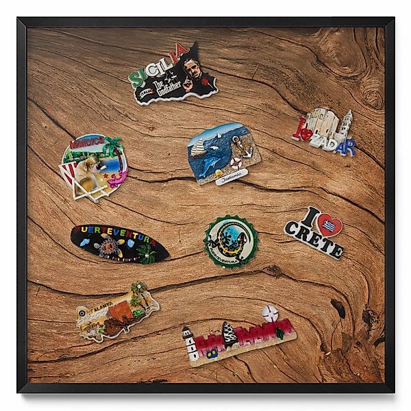 Tulup Magnettafel Metall Magnettafel Gerahmt Struktur Aus Rissigem Holz 50x günstig online kaufen