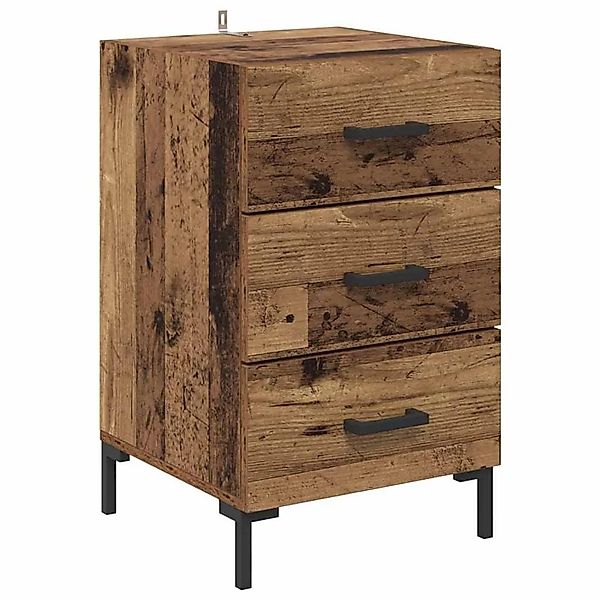 vidaXL Nachttisch mit Schubladen Altholz 40 x 40 x 66 cm Holzwerkstoff 8821 günstig online kaufen