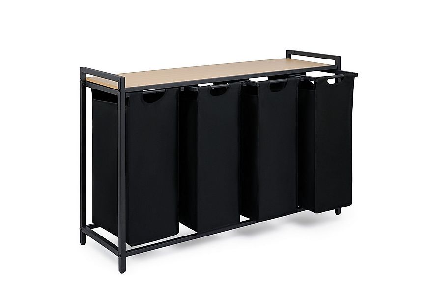 Blumtal Ausziehwäschekorb 2-4 Fächer Wäschesammler mit Ablage und Metallrah günstig online kaufen