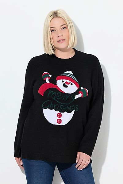 Ulla Popken Strickpullover Pullover Weihnachtsmotiv Stehkragen günstig online kaufen